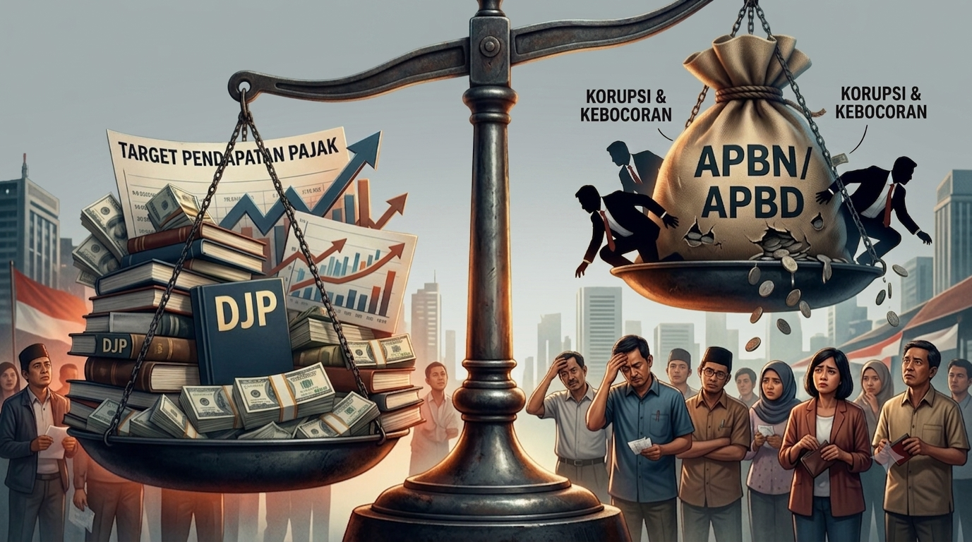 Mengisi Ember yang Bocor : Dilema Penerimaan Pajak di Tengah Badai Korupsi
